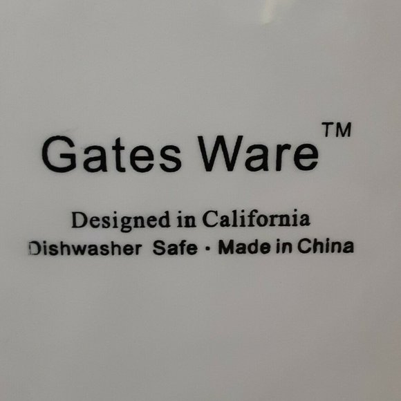 2 Gates Ware SALAD PLATES Ivory Gold Rust Green Floral Theme 8.5 - Picture 6 of 6